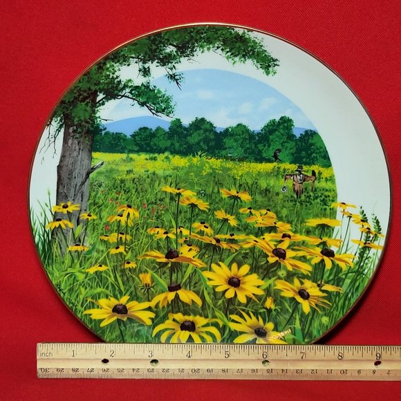 VTG Decorative Plate Royal Windsor Black Eyed Susan Wildflowers of the South Gol - Picture 8 of 12